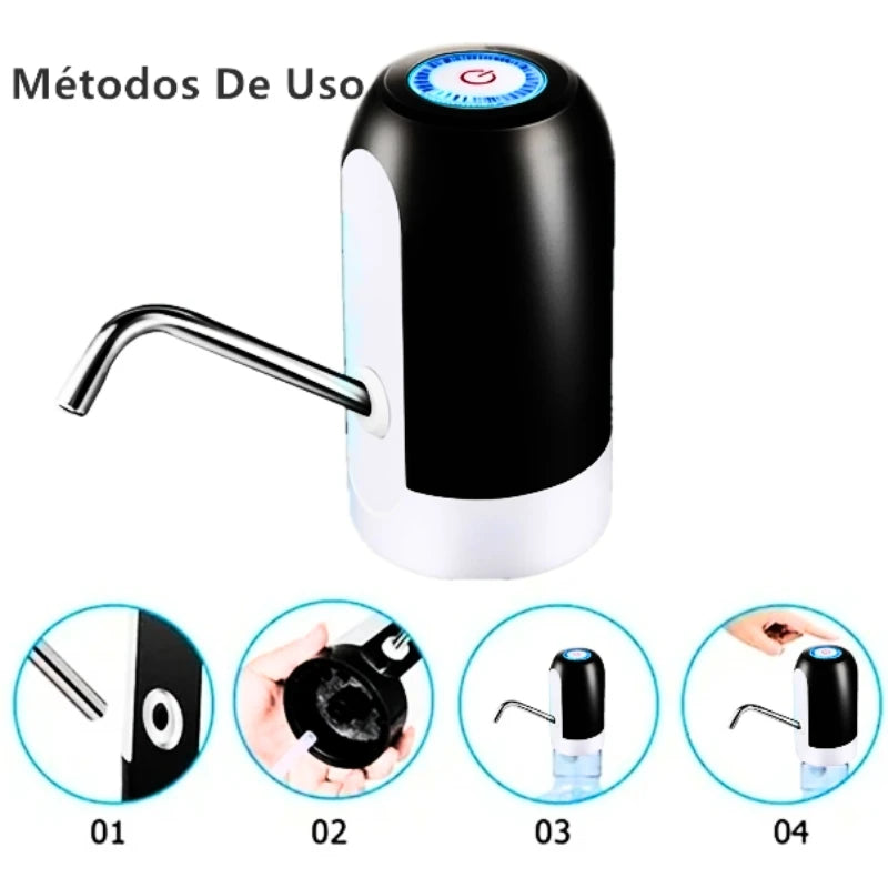 Bomba Elétrica Universal com Carregamento USB para Galão / Garrafão de Água Digital