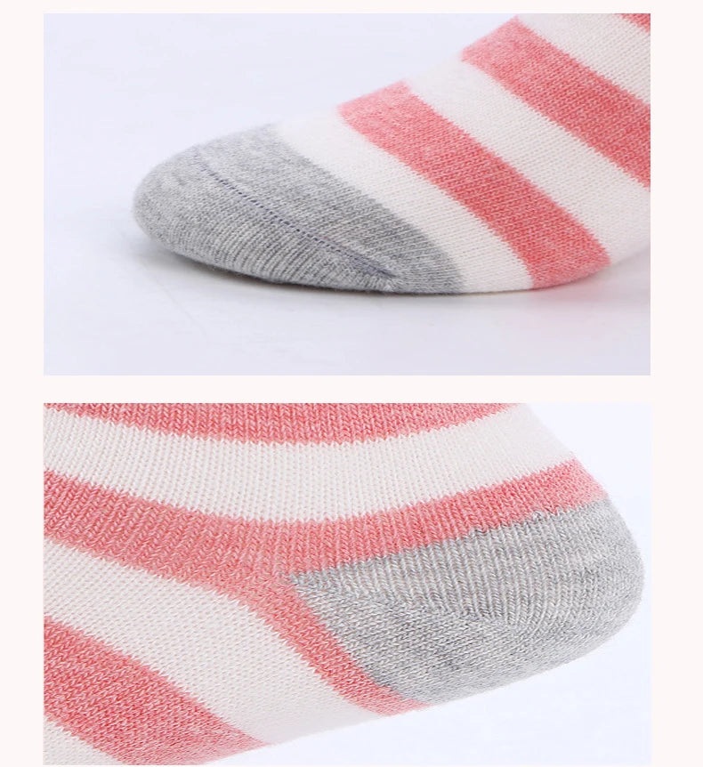 5 pares de meias infantis de algodão para meninos e meninas, bebês, fofas, de desenho animado