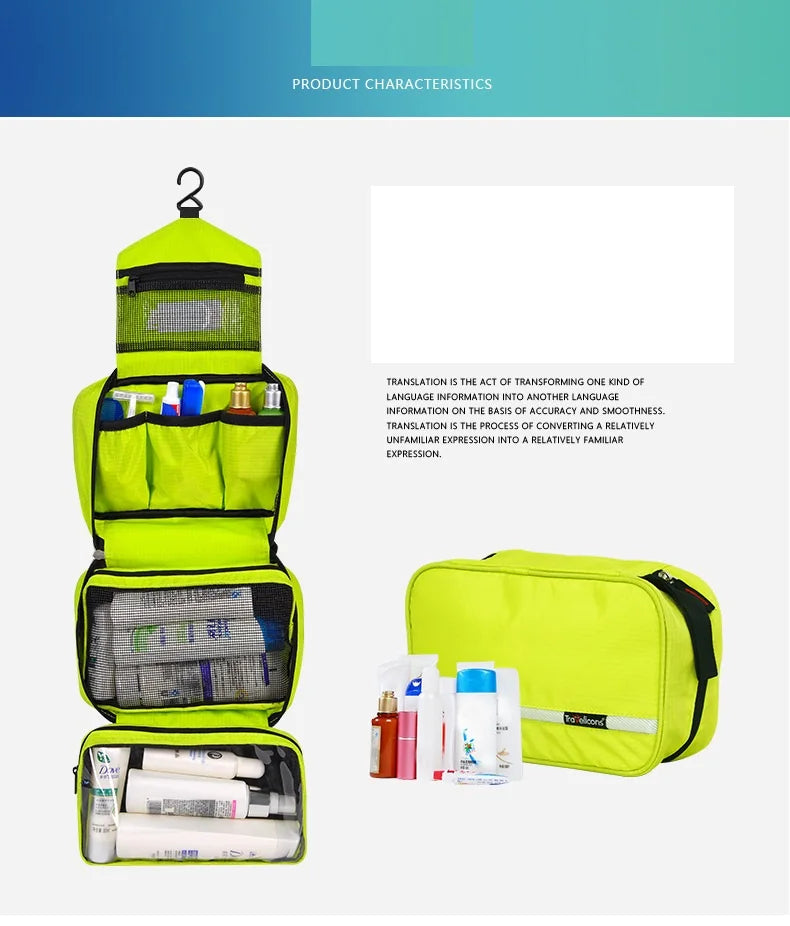 Bolsa grande de maquiagem à prova d'água para homens e mulheres, organizadora de cosméticos e maquiagem para viagem, grande necessidade, bolsa para artigos de higiene pessoal