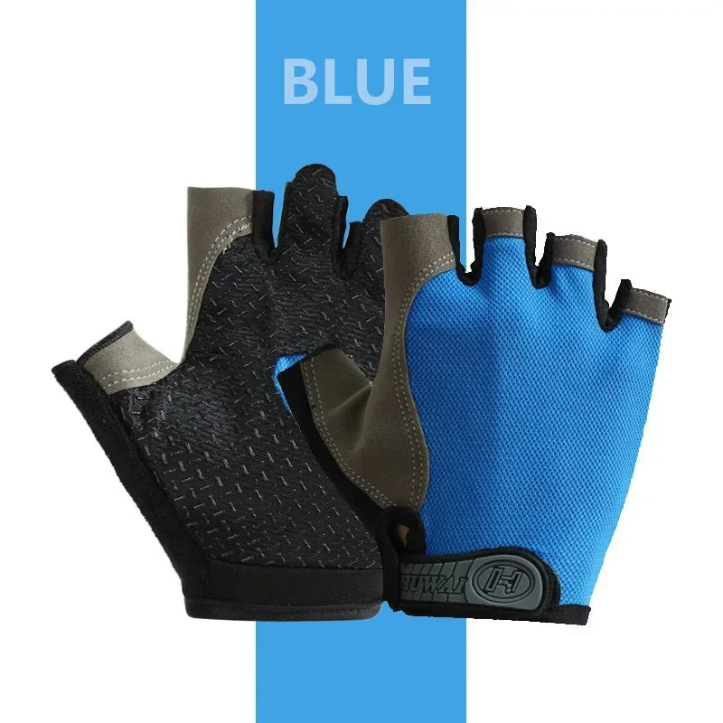 Luvas antiderrapantes de meio dedo para motocicleta, elásticas, antichoque, fitness, ciclismo, respiráveis, masculinas e femininas, luvas de meio dedo para bicicleta