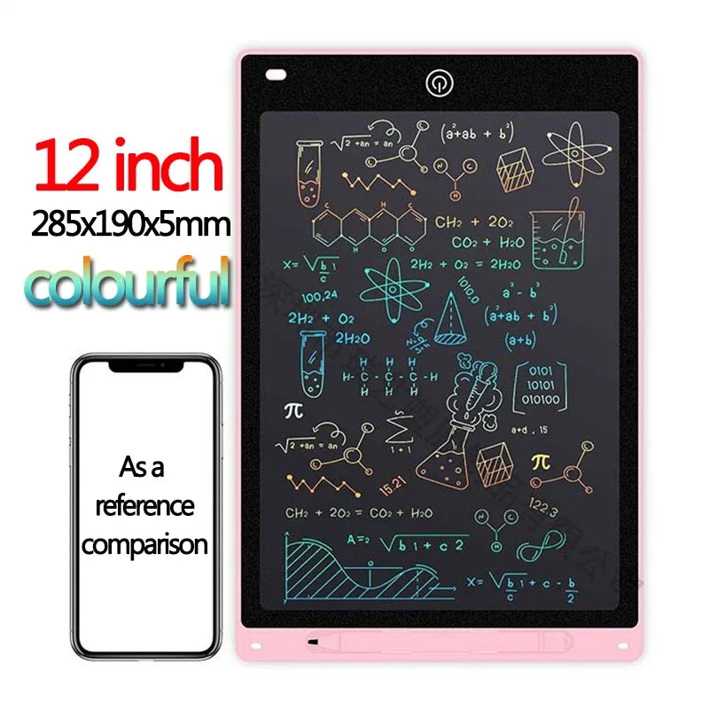 Tablet LCD colorido de 10/12 polegadas para desenho e escrita, prancheta para crianças
