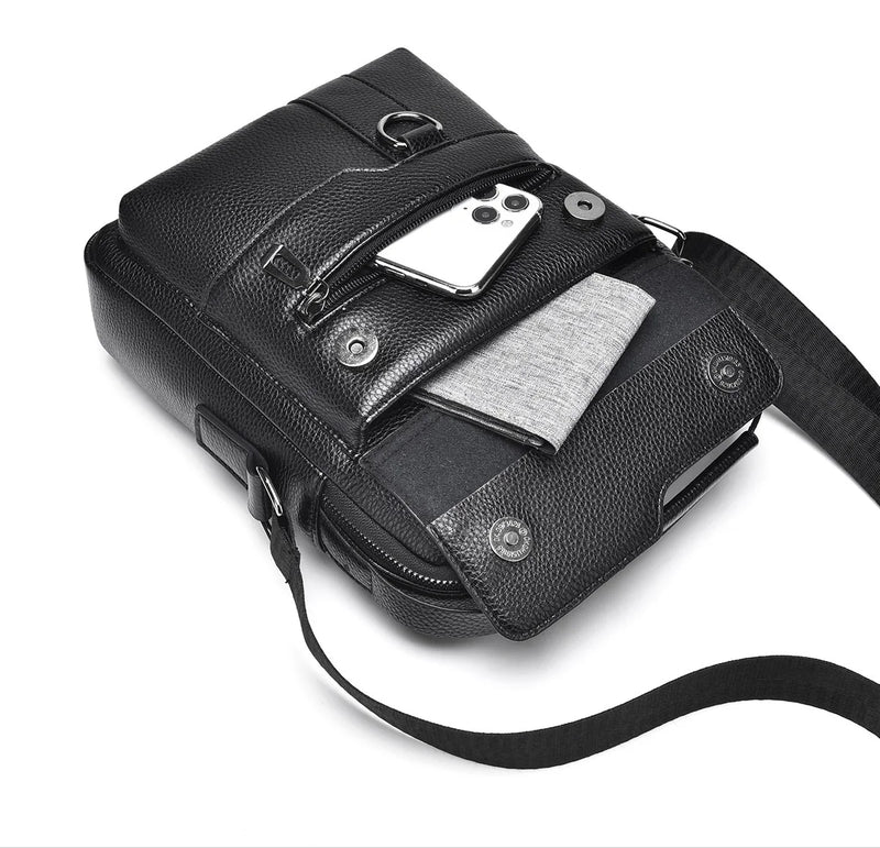 Bolsa transversal masculina de couro sintético, bolsa de ombro grande para viagem, bolsa de telefone para homens, pequena bolsa mensageiro