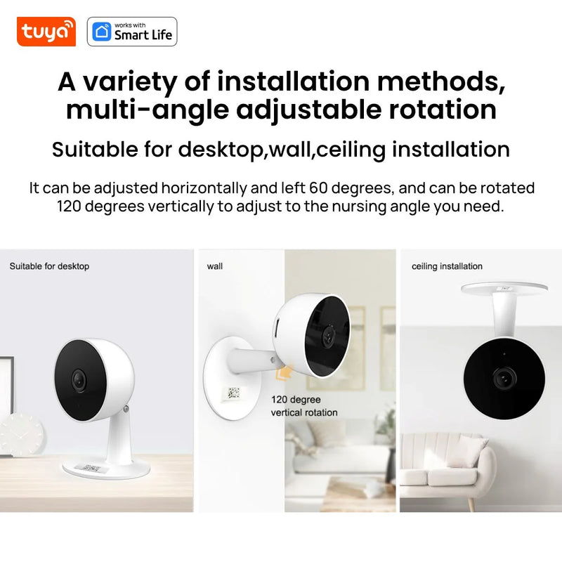 Câmera de segurança residencial interna Tuya Smart 3MP HD