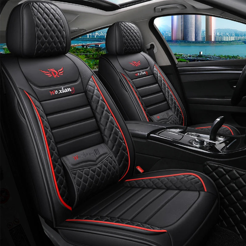 Capa elegante universal para assento de carro em couro sintético da Tand: fácil de limpar, design confortável, compatível com os principais modelos