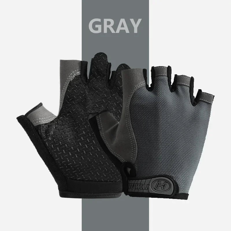 Luvas antiderrapantes de meio dedo para motocicleta, elásticas, antichoque, fitness, ciclismo, respiráveis, masculinas e femininas, luvas de meio dedo para bicicleta