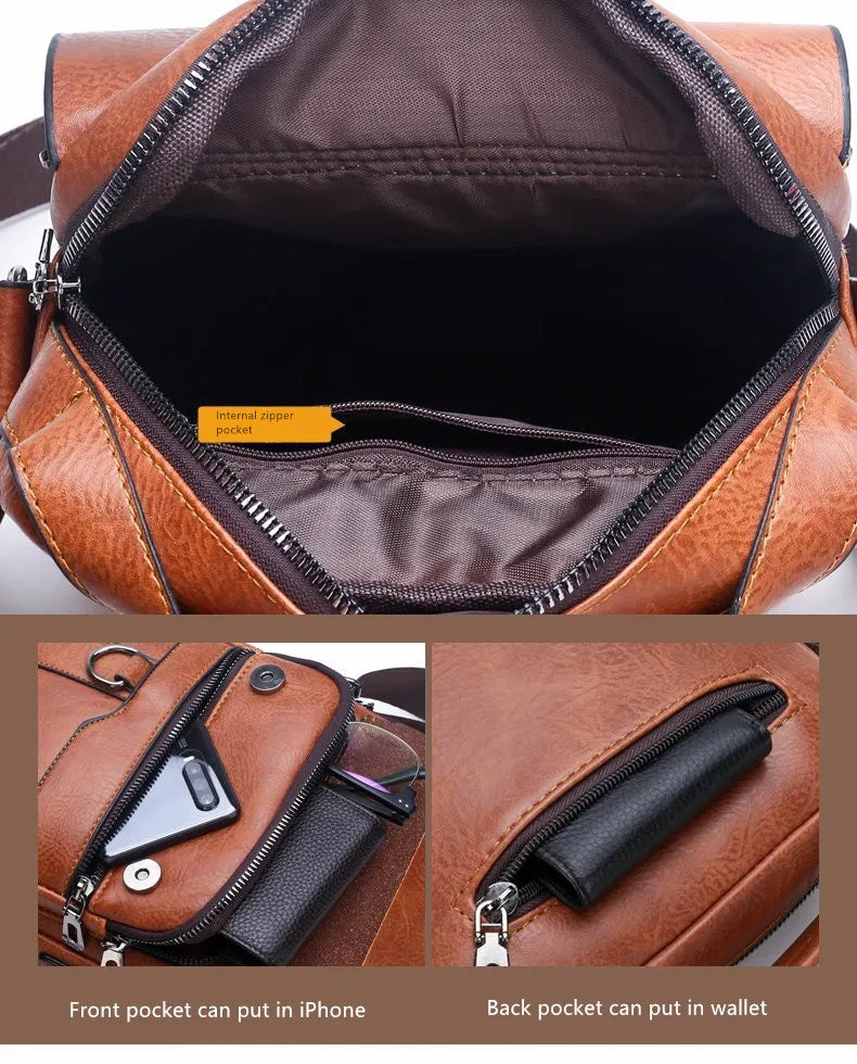JEEP BULUO - Bolsas de mensageiro crossbody Bolsa de ombro casual de negócios Nova de couro de alta qualidade para homens Moda casual de negócios