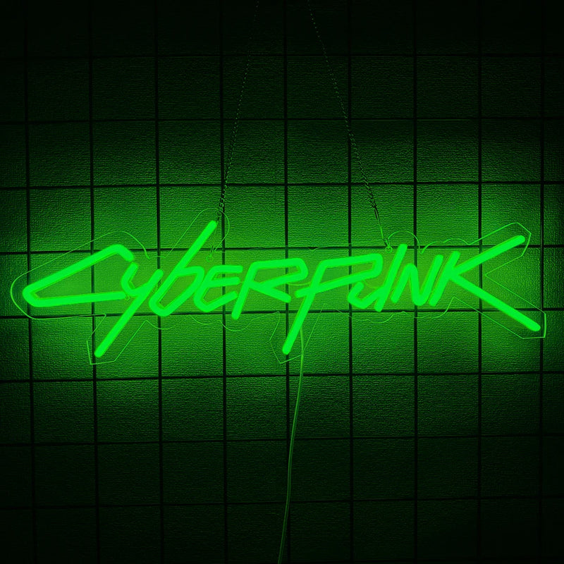 Placa de neon do jogo Cyberpunk Edge Runner para decoração de zona de jogos, luzes LED para sala de jogos, bar de internet ou decoração de quarto