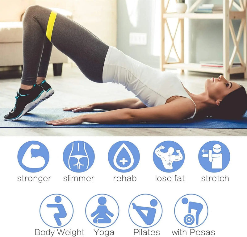 Diferentes faixas de resistência, faixa de ioga, exercícios de fitness, treinamento, faixa de tensão do quadril, agachamento de perna, dança, faixa elástica de estiramento