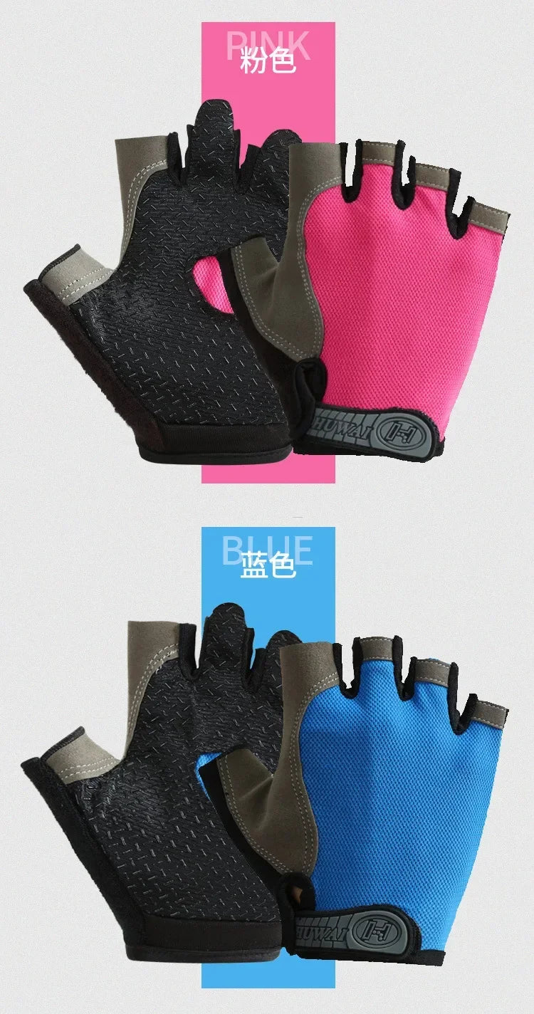 Luvas antiderrapantes de meio dedo para motocicleta, elásticas, antichoque, fitness, ciclismo, respiráveis, masculinas e femininas, luvas de meio dedo para bicicleta