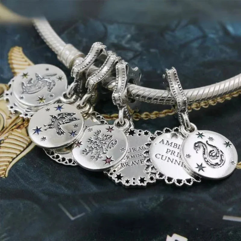 Contas de berloques MINISO 925 prata esterlina para pulseiras originais Harry Potter 925 de 3 mm pingente feminino joias faça você mesmo presentes