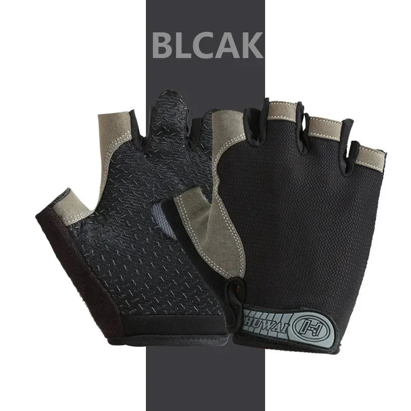 Luvas antiderrapantes de meio dedo para motocicleta, elásticas, antichoque, fitness, ciclismo, respiráveis, masculinas e femininas, luvas de meio dedo para bicicleta
