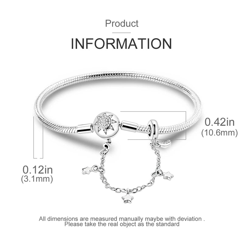 Novidades em prata esterlina 925, corrente de cobra, pulseiras com fecho de zircônia em formato de coração, berloques para panela, joias da moda, faça você mesmo, fabricação de presentes