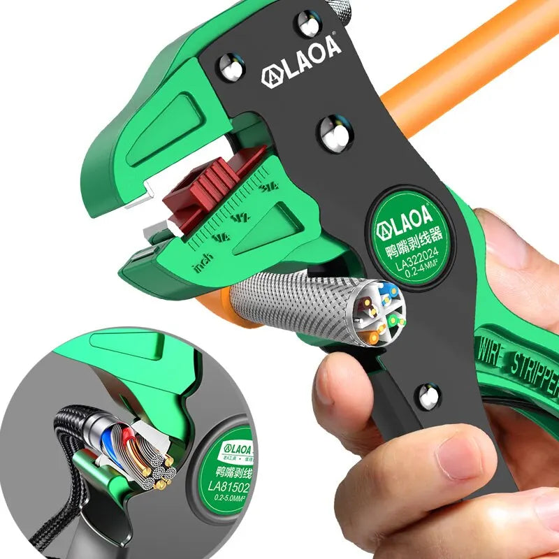 Alicate de corte automático de fios LAOA, alicate de decapagem de fios planos, faixa de 0,2 a 4 mm.