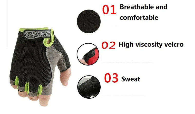 Luvas respiráveis e antiderrapantes para treinamento esportivo e fitness
