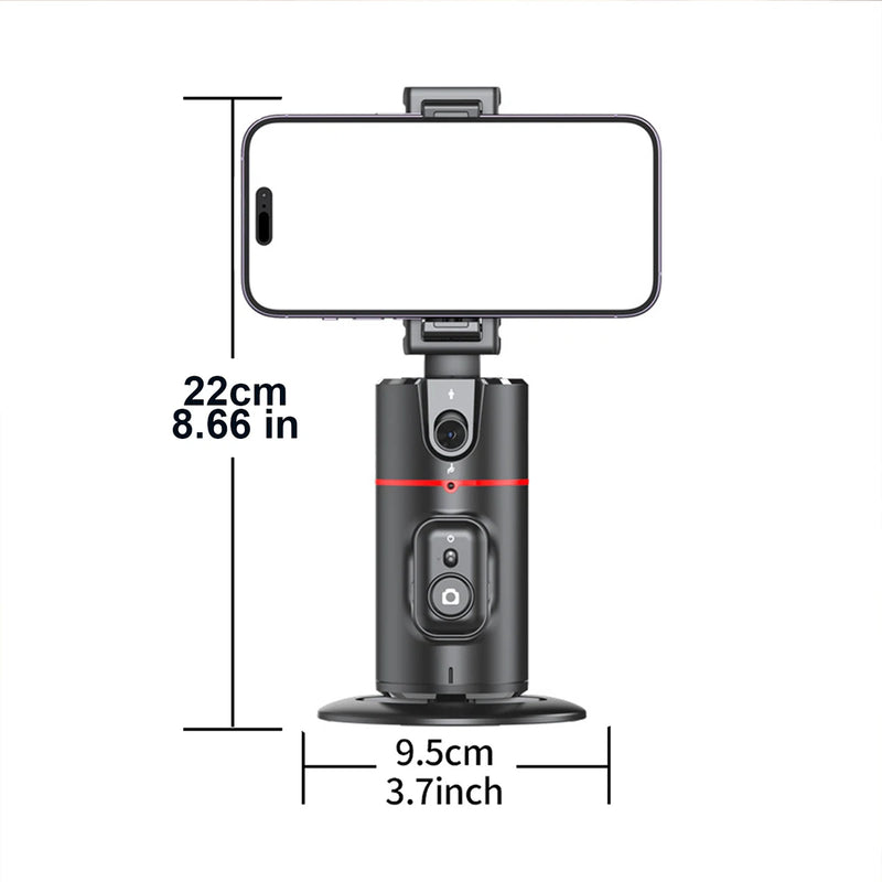 Suporte de telefone com rotação de 360° e rastreamento facial automático, dobrável com controle remoto e operação por gestos para transmissão ao vivo em smartphone