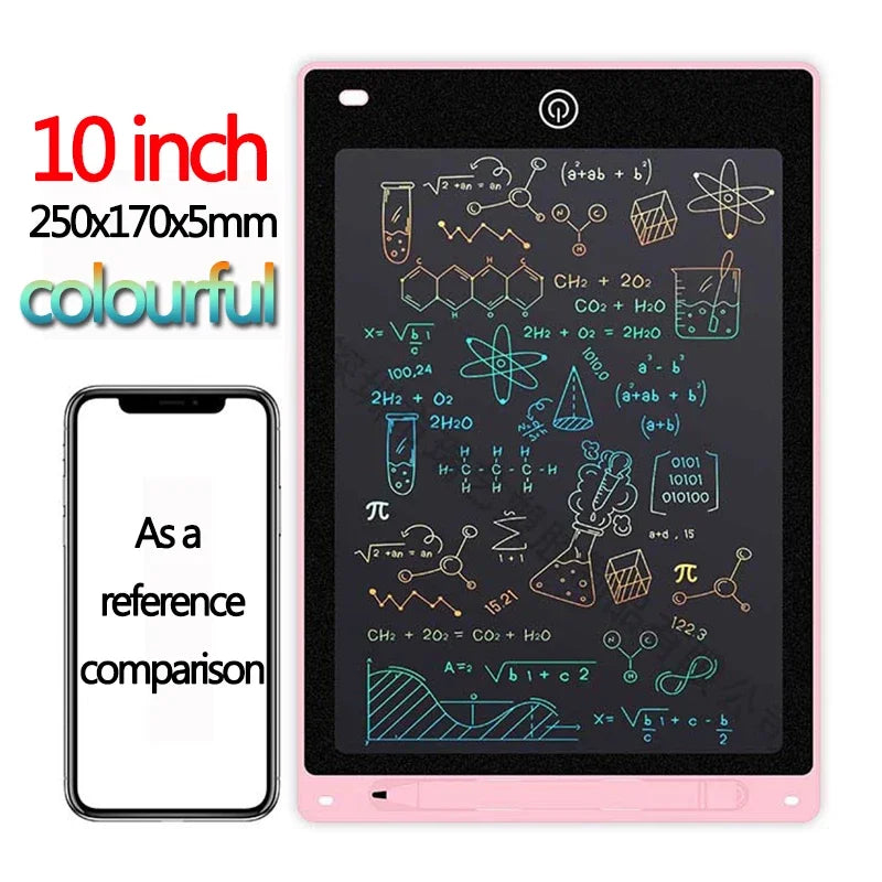 Tablet LCD colorido de 10/12 polegadas para desenho e escrita, prancheta para crianças
