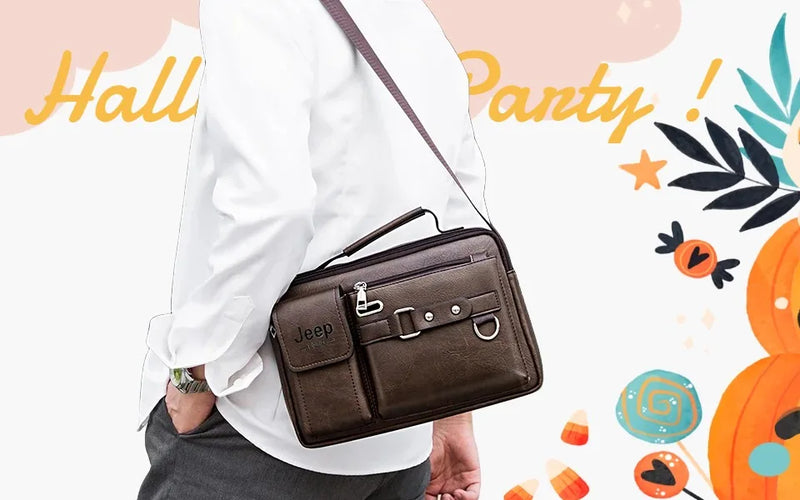 JEEP BULUO - Bolsas de mensageiro crossbody Bolsa de ombro casual de negócios Nova de couro de alta qualidade para homens Moda casual de negócios