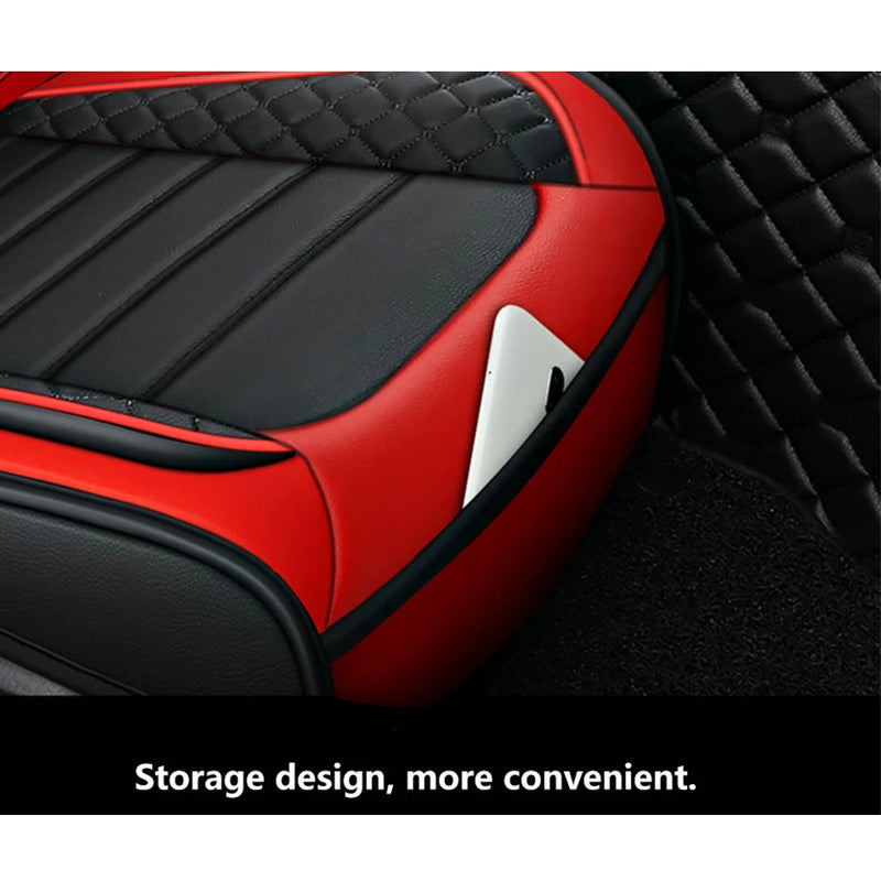 Capa elegante universal para assento de carro em couro sintético da Tand: fácil de limpar, design confortável, compatível com os principais modelos