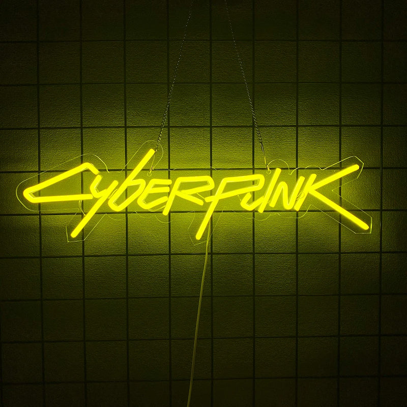 Placa de neon do jogo Cyberpunk Edge Runner para decoração de zona de jogos, luzes LED para sala de jogos, bar de internet ou decoração de quarto