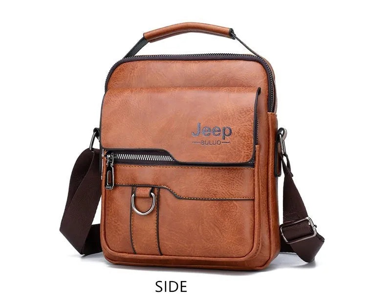 JEEP BULUO - Bolsas de mensageiro crossbody Bolsa de ombro casual de negócios Nova de couro de alta qualidade para homens Moda casual de negócios