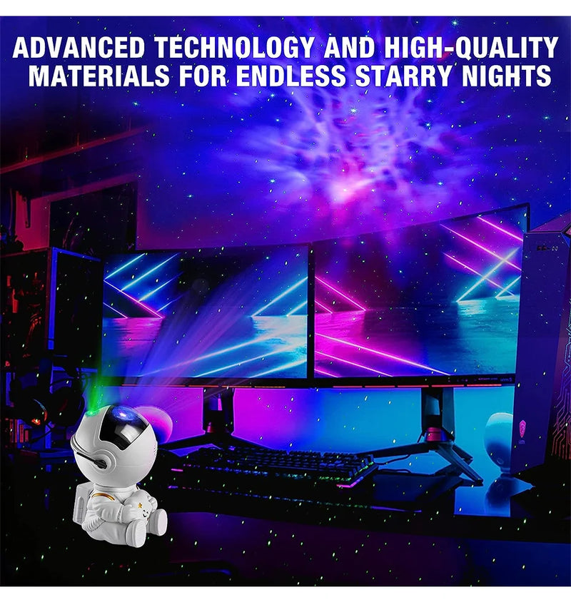 Projetor de luz de astronauta Galaxy Star, projetor de céu estrelado, lâmpada decorativa para quarto, nebulosa, luz noturna LED, presente para crianças e adultos