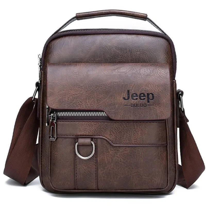 JEEP BULUO - Bolsas de mensageiro crossbody Bolsa de ombro casual de negócios Nova de couro de alta qualidade para homens Moda casual de negócios