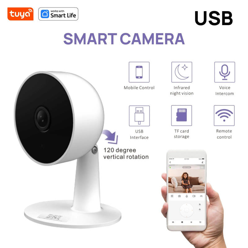 Câmera de segurança residencial interna Tuya Smart 3MP HD