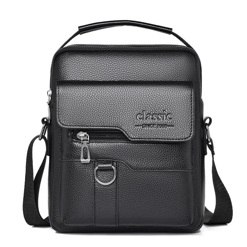Bolsa transversal masculina de couro sintético, bolsa de ombro grande para viagem, bolsa de telefone para homens, pequena bolsa mensageiro