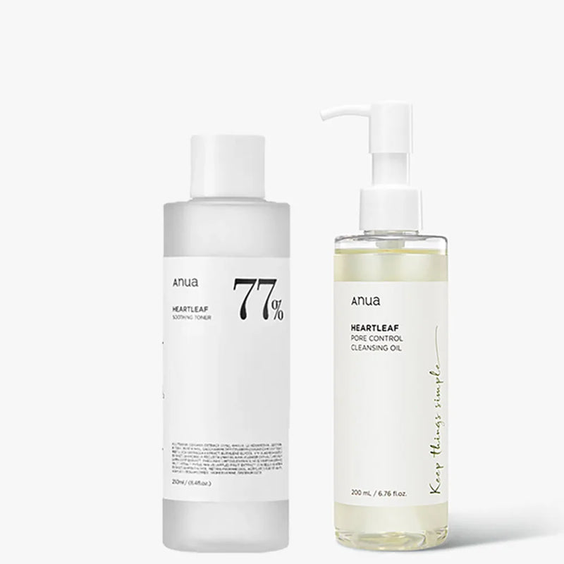 Anua Skincare HeartLeaf 77 Toner Hidratante Óleo de Limpeza de Poros Esfoliante Controle de Oleosidade Quercetina Sabonete Facial Limpeza Profunda