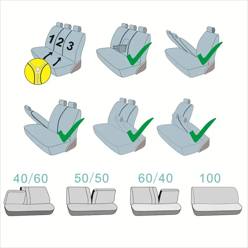 Capas de assento de carro de couro sintético com ajuste universal para a maioria dos carros, compatível com airbag.