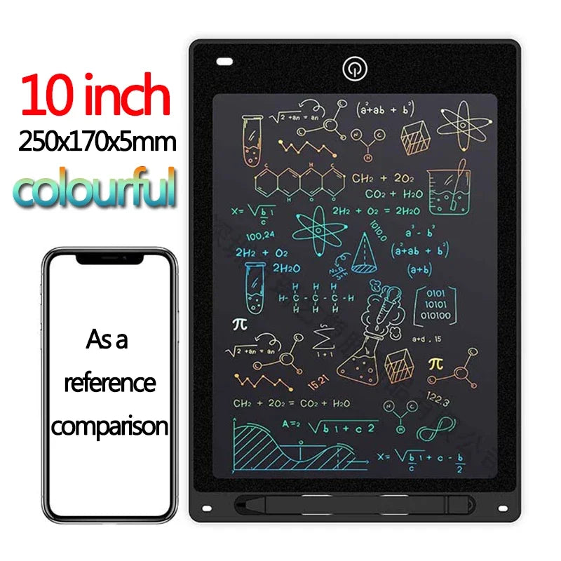 Tablet LCD colorido de 10/12 polegadas para desenho e escrita, prancheta para crianças