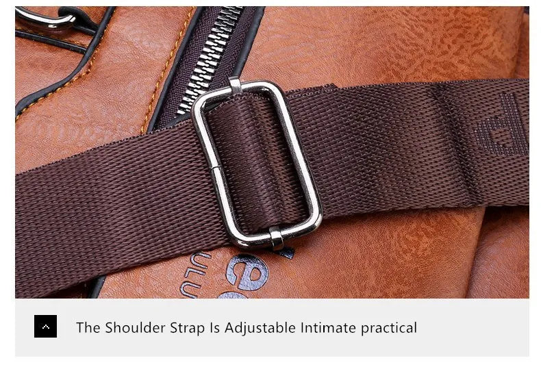 JEEP BULUO - Bolsas de mensageiro crossbody Bolsa de ombro casual de negócios Nova de couro de alta qualidade para homens Moda casual de negócios
