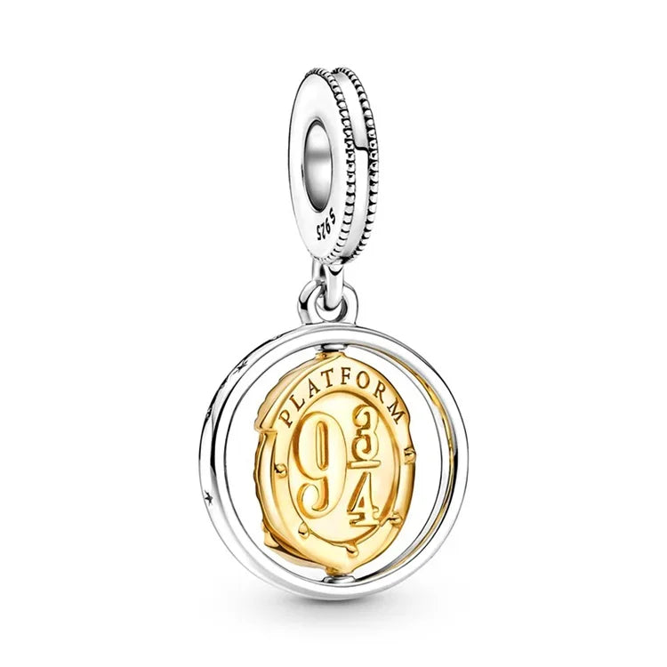 Contas de berloques MINISO 925 prata esterlina para pulseiras originais Harry Potter 925 de 3 mm pingente feminino joias faça você mesmo presentes