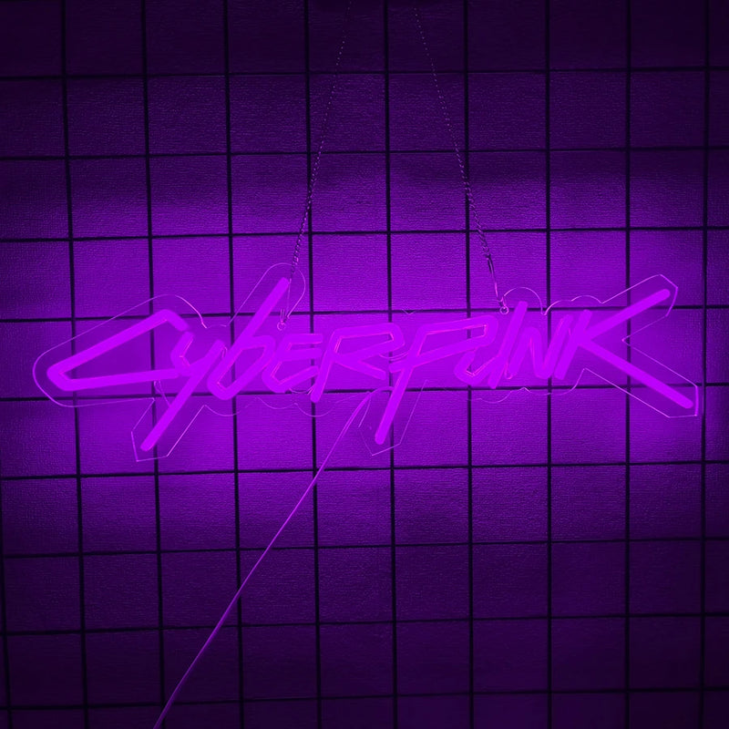 Placa de neon do jogo Cyberpunk Edge Runner para decoração de zona de jogos, luzes LED para sala de jogos, bar de internet ou decoração de quarto