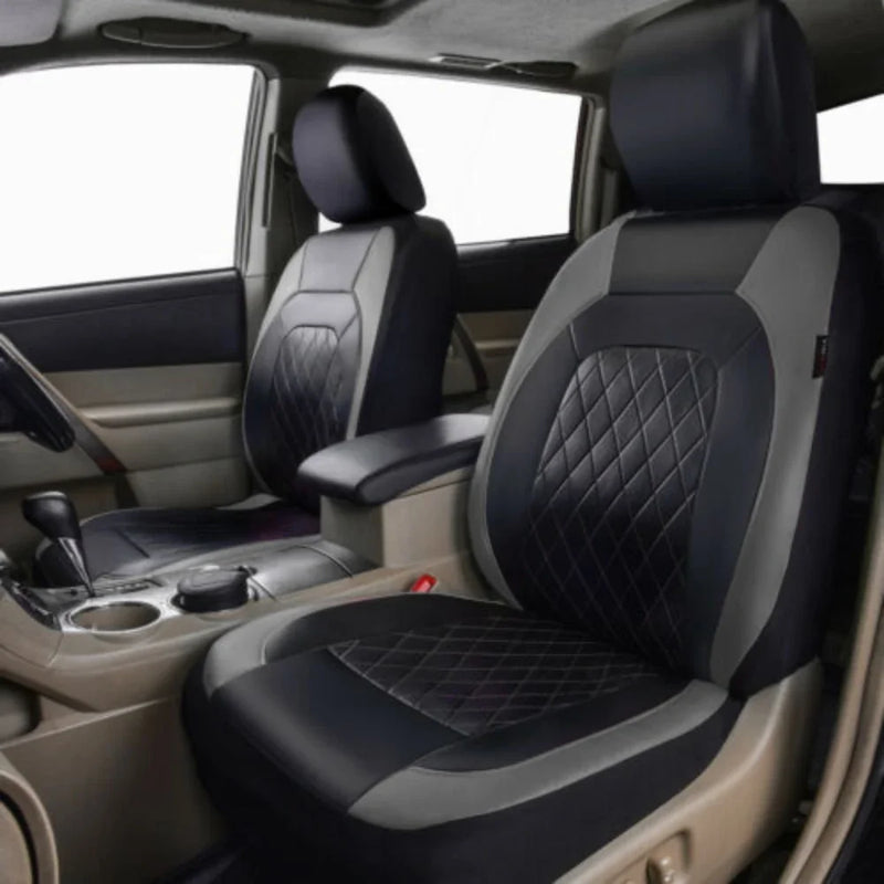 Capas de assento de carro de couro sintético com ajuste universal para a maioria dos carros, compatível com airbag.