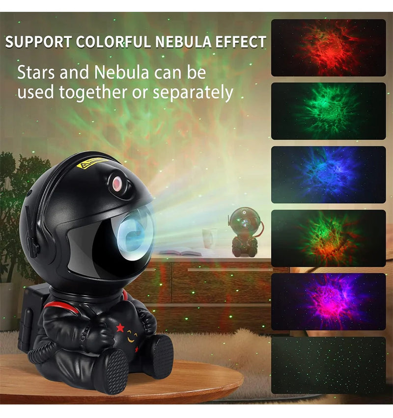 Projetor de luz de astronauta Galaxy Star, projetor de céu estrelado, lâmpada decorativa para quarto, nebulosa, luz noturna LED, presente para crianças e adultos