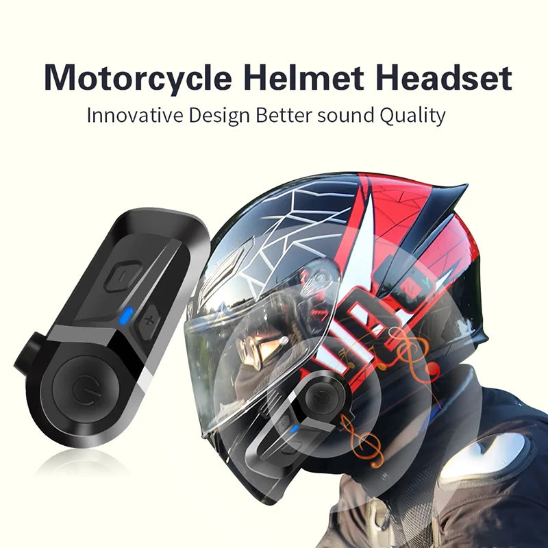 Fone de ouvido para capacete de motocicleta Bluetooth 5.3 à prova d'água