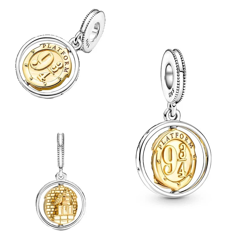 Contas de berloques MINISO 925 prata esterlina para pulseiras originais Harry Potter 925 de 3 mm pingente feminino joias faça você mesmo presentes