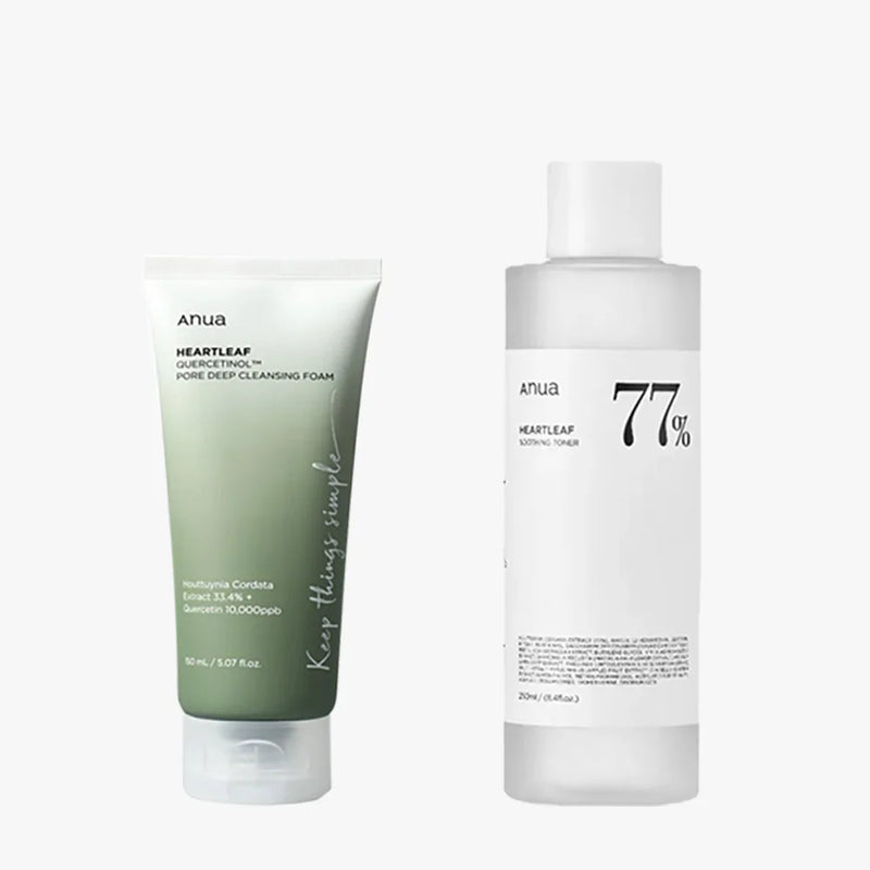 Anua Skincare HeartLeaf 77 Toner Hidratante Óleo de Limpeza de Poros Esfoliante Controle de Oleosidade Quercetina Sabonete Facial Limpeza Profunda