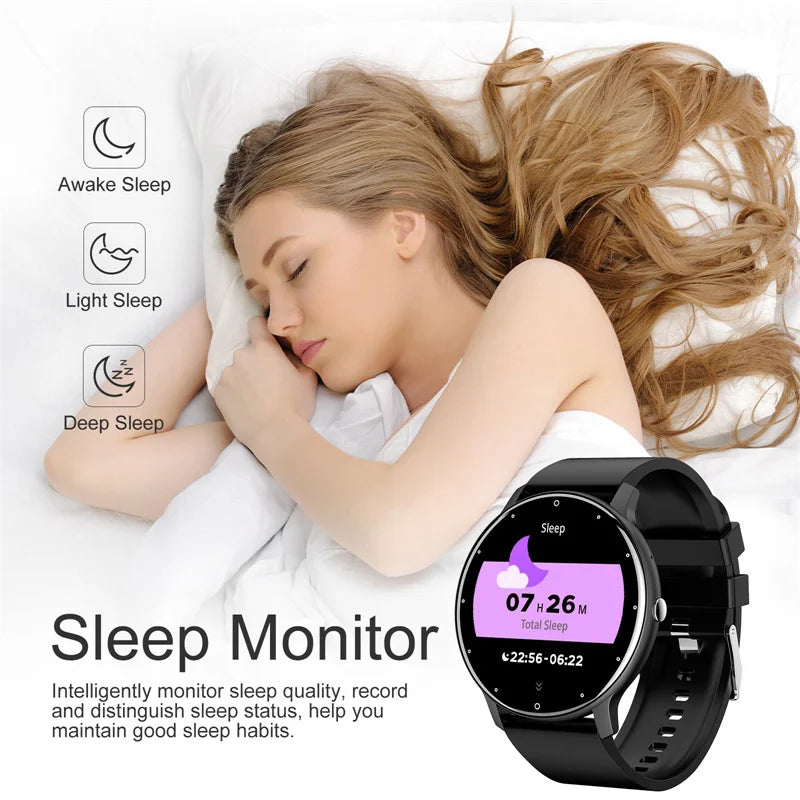 Relógio inteligente LIGE feminino e masculino com tela sensível ao toque, Bluetooth 5.2, à prova d'água, rastreador esportivo e fitness, IP67 de fábrica, ZL02, novo