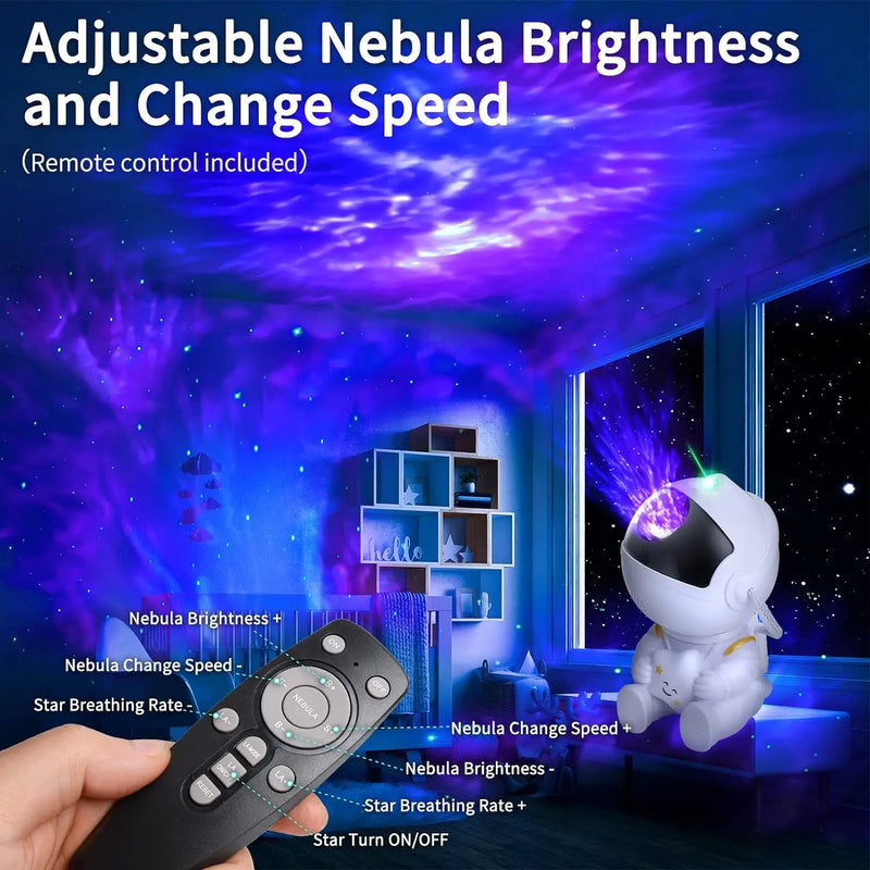 Projetor de luz de astronauta Galaxy Star, projetor de céu estrelado, lâmpada decorativa para quarto, nebulosa, luz noturna LED, presente para crianças e adultos