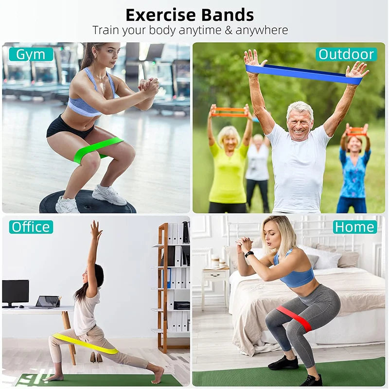 Diferentes faixas de resistência, faixa de ioga, exercícios de fitness, treinamento, faixa de tensão do quadril, agachamento de perna, dança, faixa elástica de estiramento