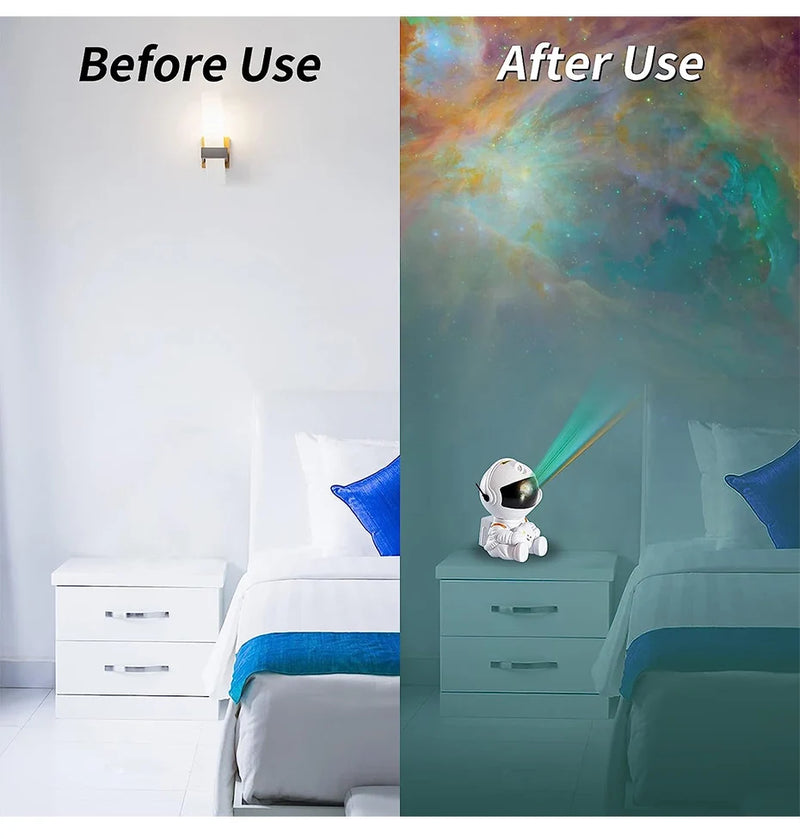 Projetor de luz de astronauta Galaxy Star, projetor de céu estrelado, lâmpada decorativa para quarto, nebulosa, luz noturna LED, presente para crianças e adultos