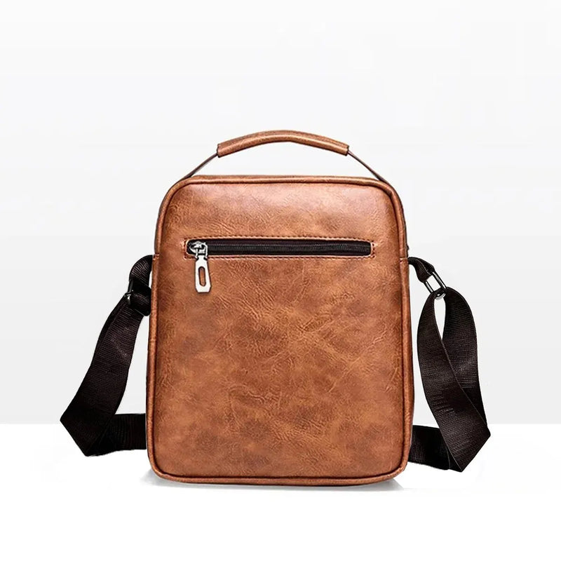 Bolsa transversal masculina vintage de couro, nova bolsa de ombro para homens, marrom, preta, bolsa mensageiro para negócios, com aba