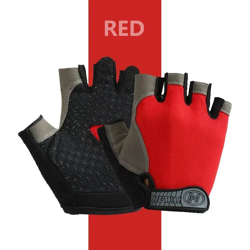 Luvas antiderrapantes de meio dedo para motocicleta, elásticas, antichoque, fitness, ciclismo, respiráveis, masculinas e femininas, luvas de meio dedo para bicicleta