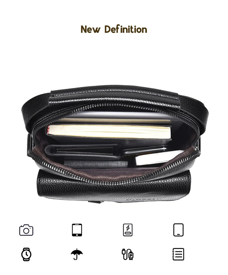 Bolsa transversal masculina de couro sintético, bolsa de ombro grande para viagem, bolsa de telefone para homens, pequena bolsa mensageiro