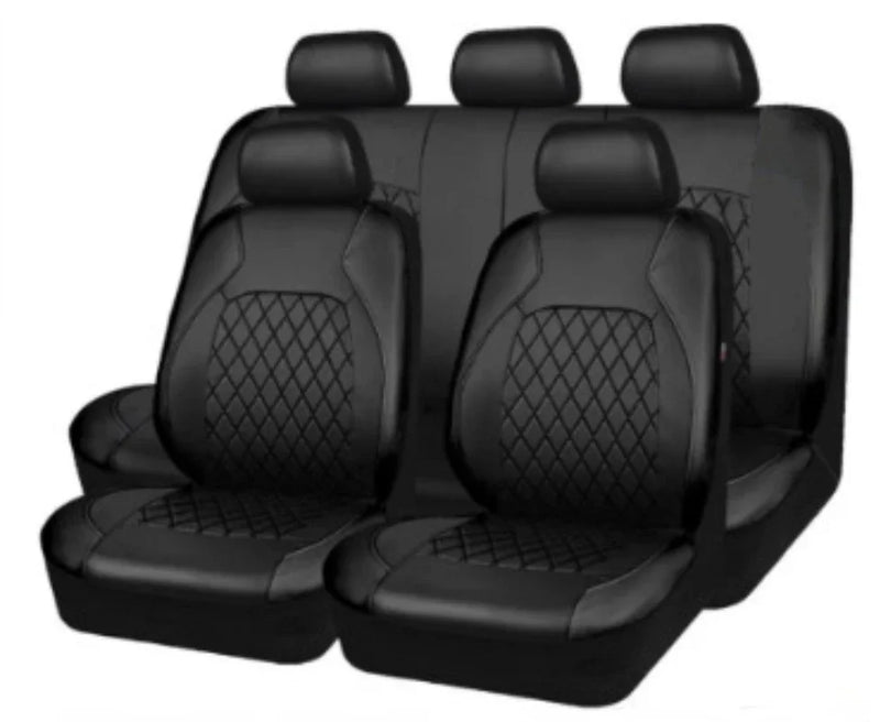 Capas de assento de carro de couro sintético com ajuste universal para a maioria dos carros, compatível com airbag.