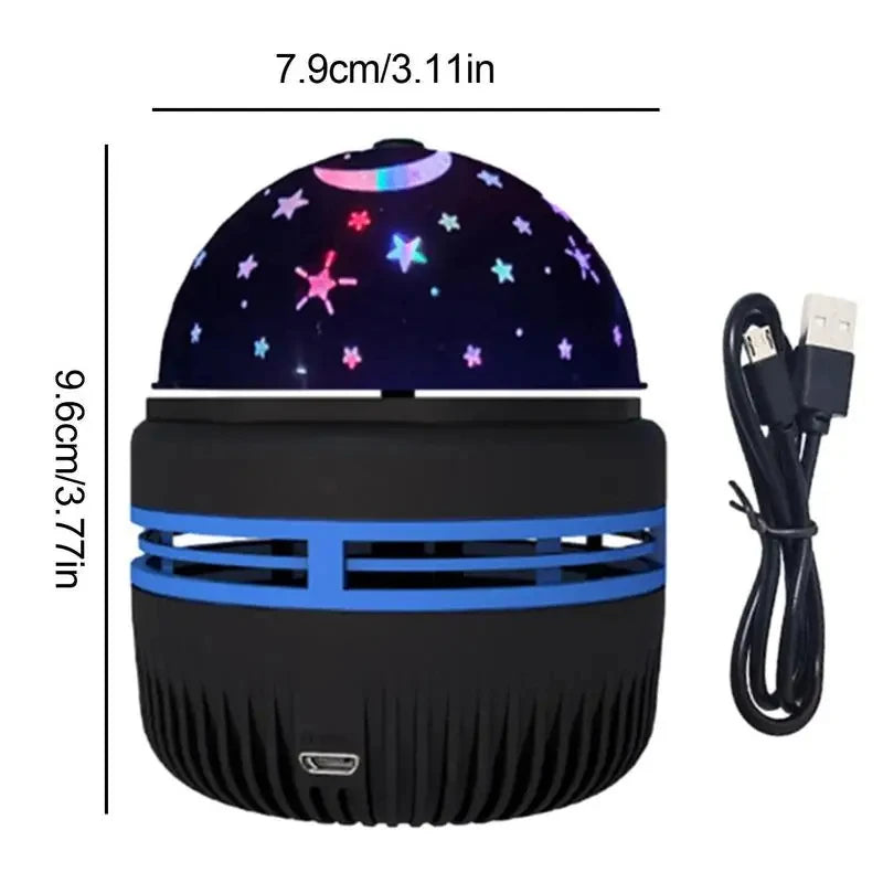 Luzes noturnas LED com céu estrelado, lâmpada projetora rotativa USB, bola mágica, lua, estrela, luzes de Natal, decoração de ambiente de casa