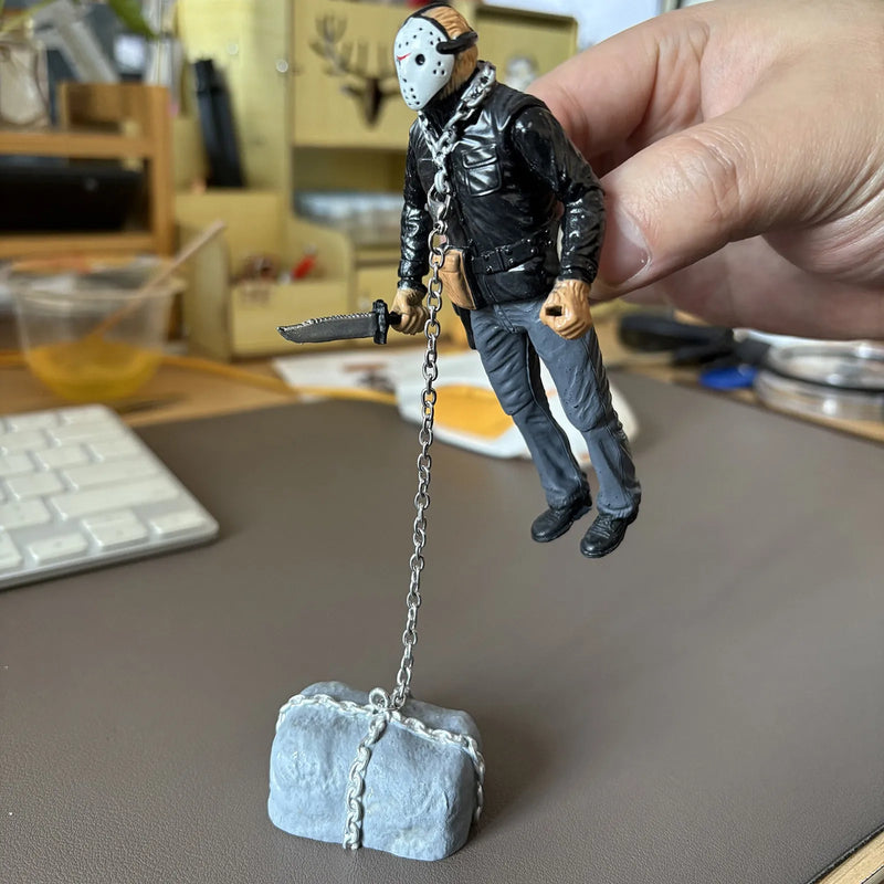 Modelo de personagem preto simulado em resina desenho animado mini decoração de mesa para escritório em casa presente para fãs
