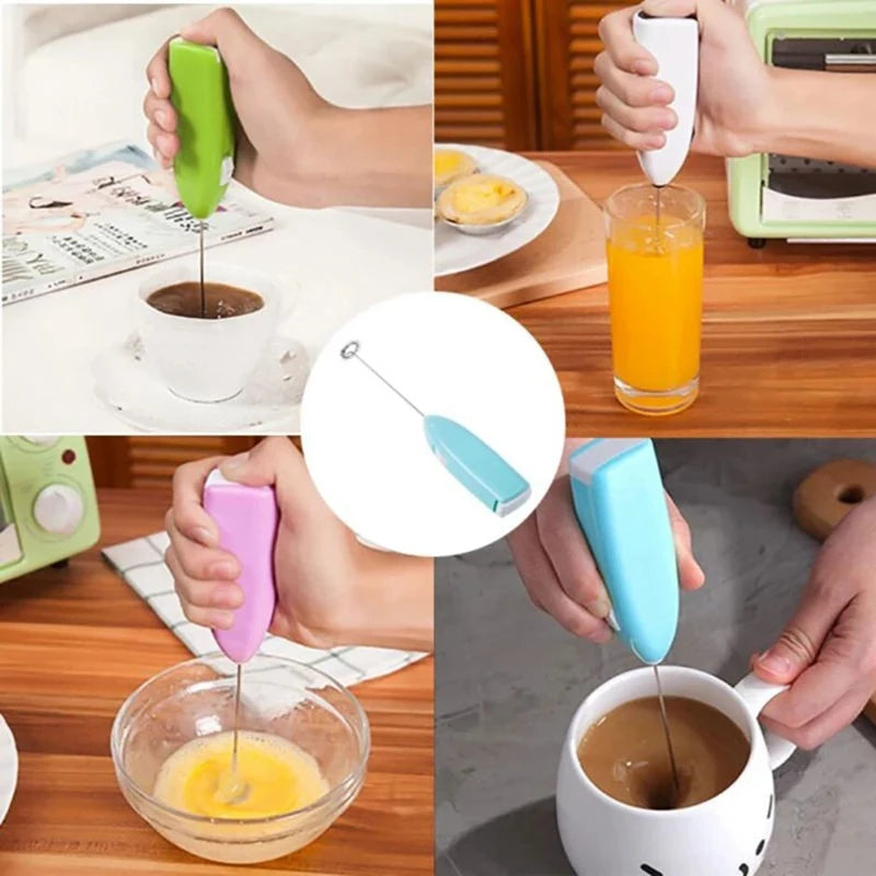 Batedor de leite portátil, máquina de espumar, cafeteira, batedor de ovos, agitador de cappuccino, mini liquidificador portátil